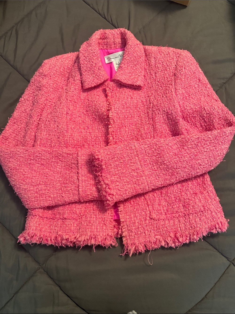 Oscar de la Renta 2022 Pink Bouclé Tweed Jacket Pink
